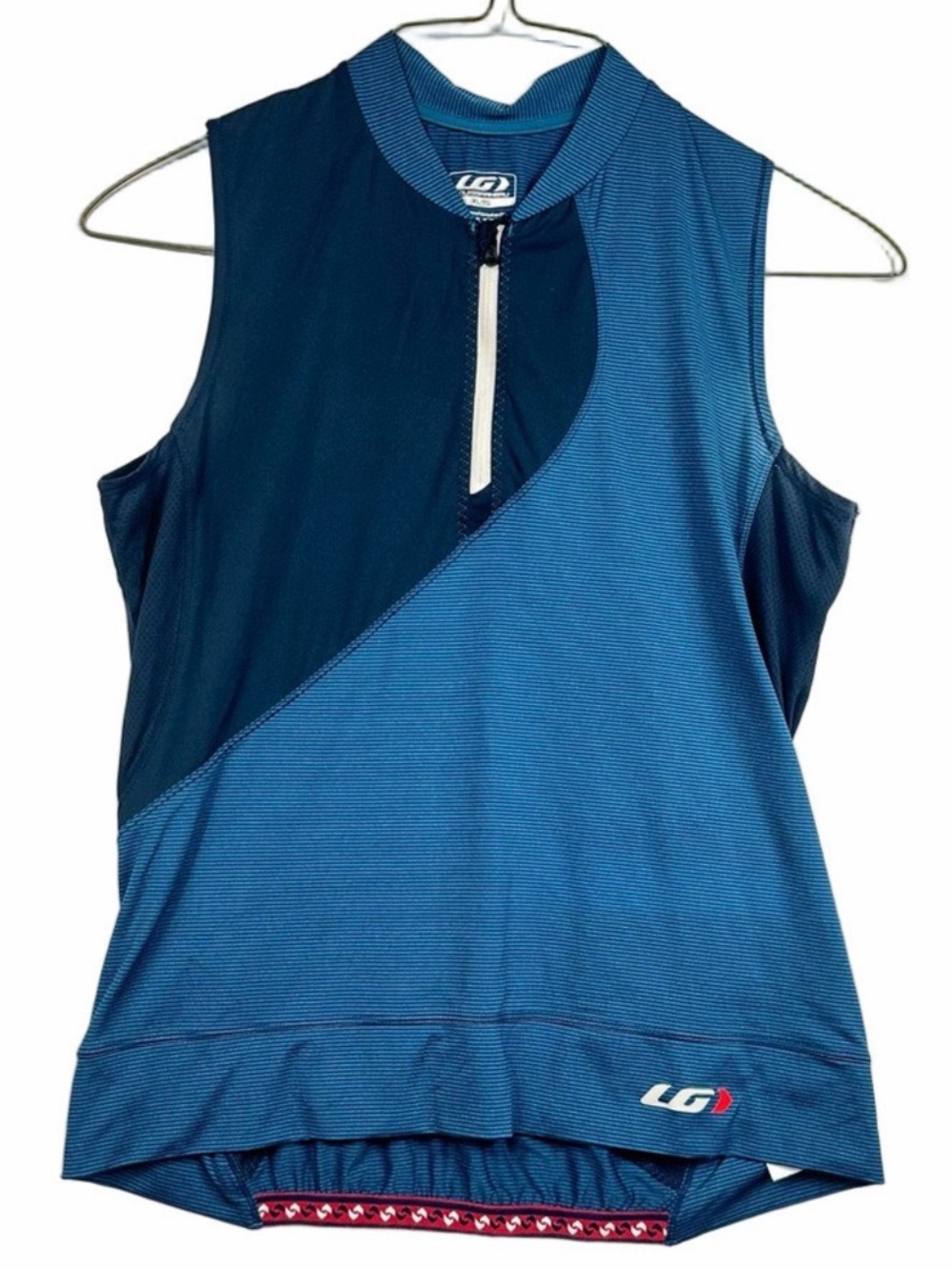 Garneau Blue Sleeveless Quarter Zip Cycling Jersey Women’s Size X-Large Pockets